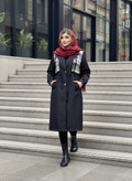 حراج بارونی بلند جلودکمه زنانه ضدآب