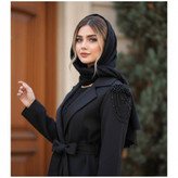 مانتوبلندمجلسی سرشانه سنگدوزی شده با آویز جنس مازراتی اعلا